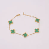 Womens Golden Chain Bracelet Green